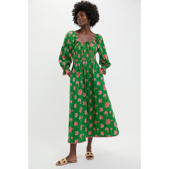 PINK CITY PRINTS Emerald Jungle Hampi Dress Size M NWT Retail $270 - Picture 4 of 6